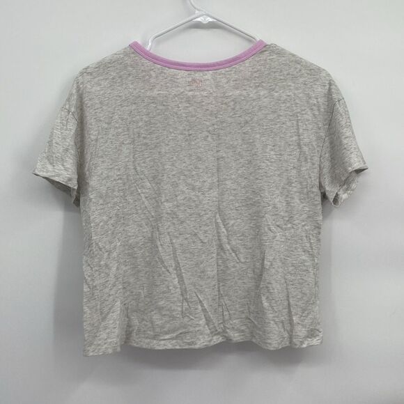 Justice Radiate Kindness Flower Smile Butterfly Cropped T-shirt Gray L 12-14 - Picture 5 of 5